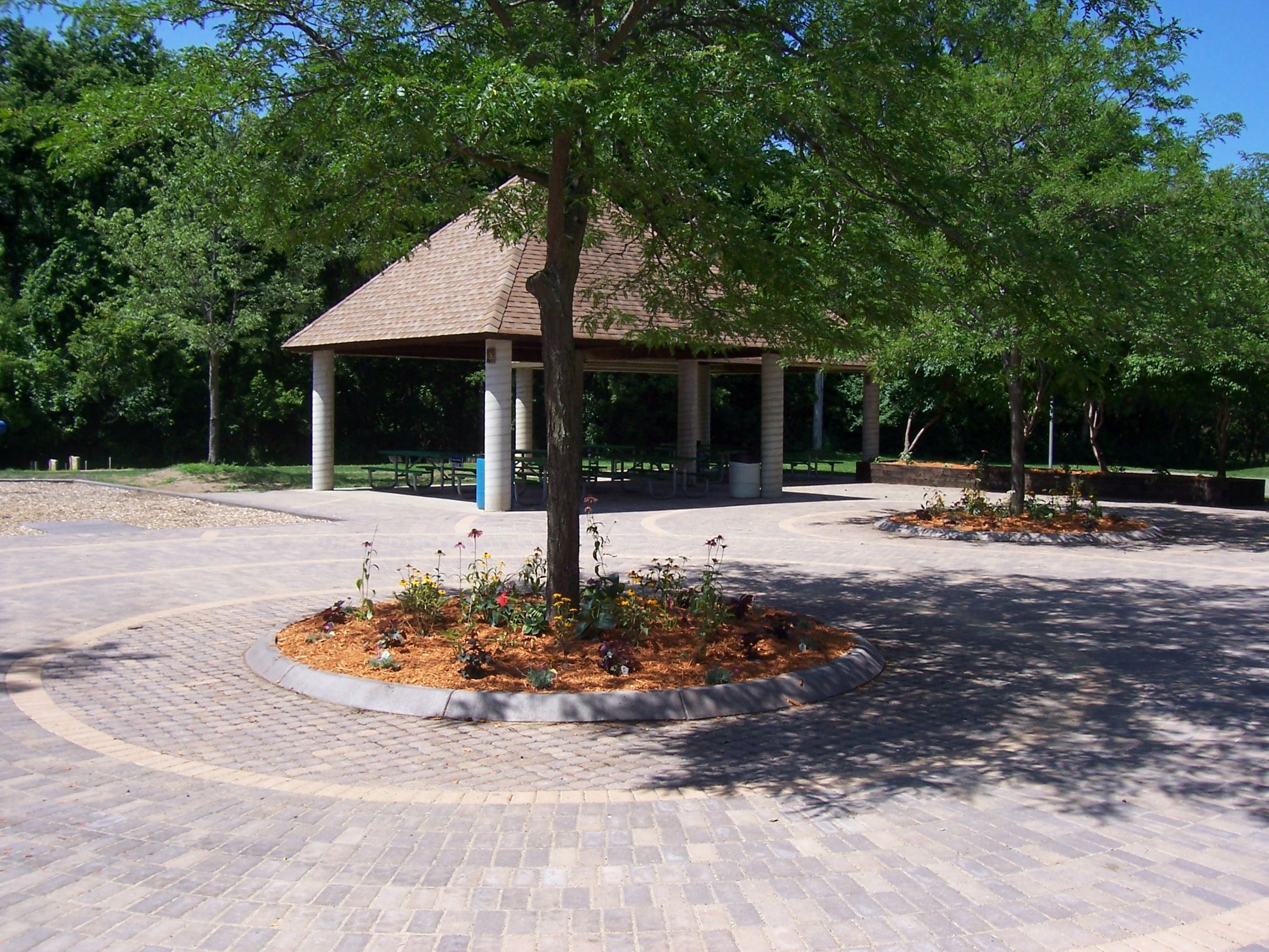 Mississippi River Community Park shelters and plaza